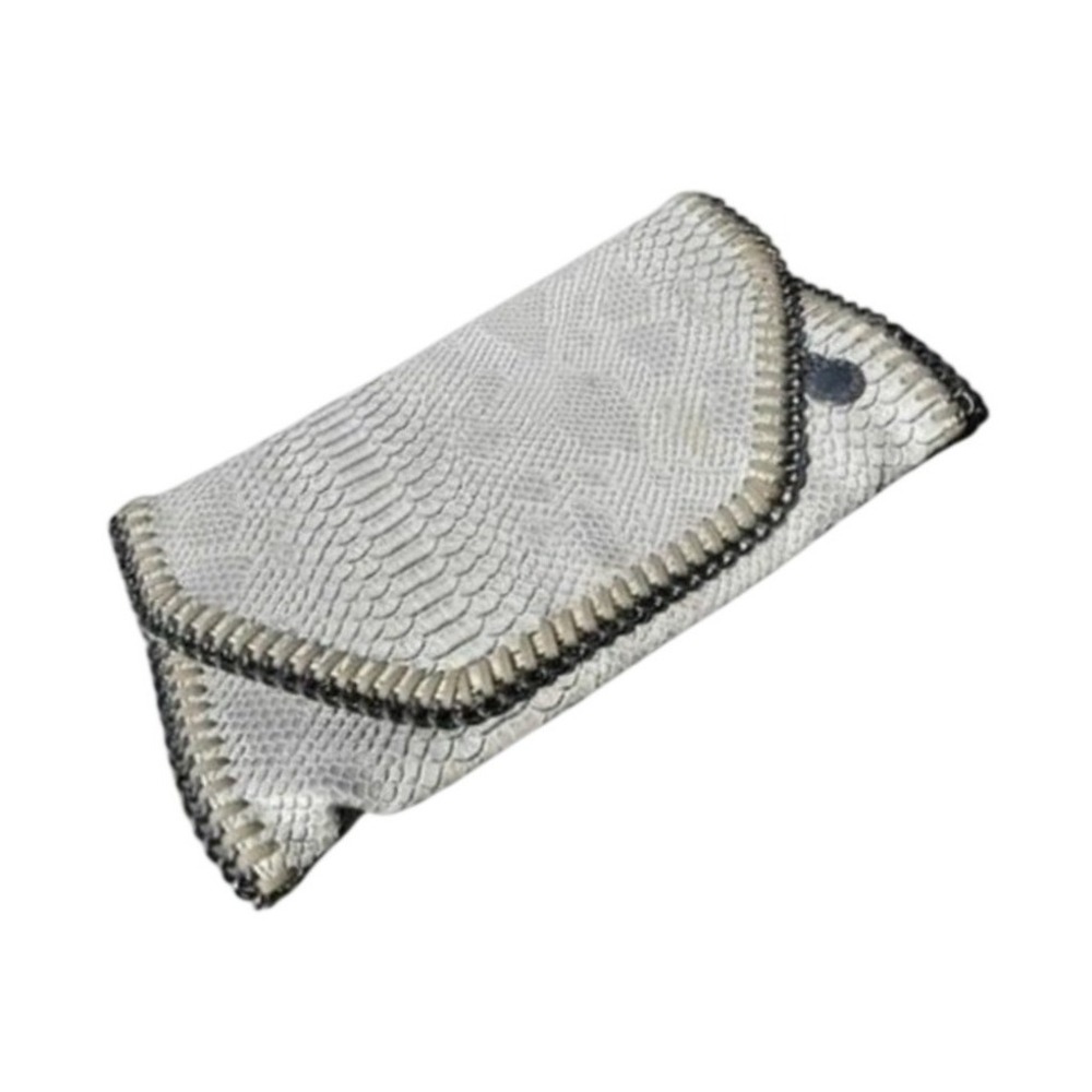 Stella McCartney Beige Python-Effect Mini Chain Wallet - Picture 3 of 11